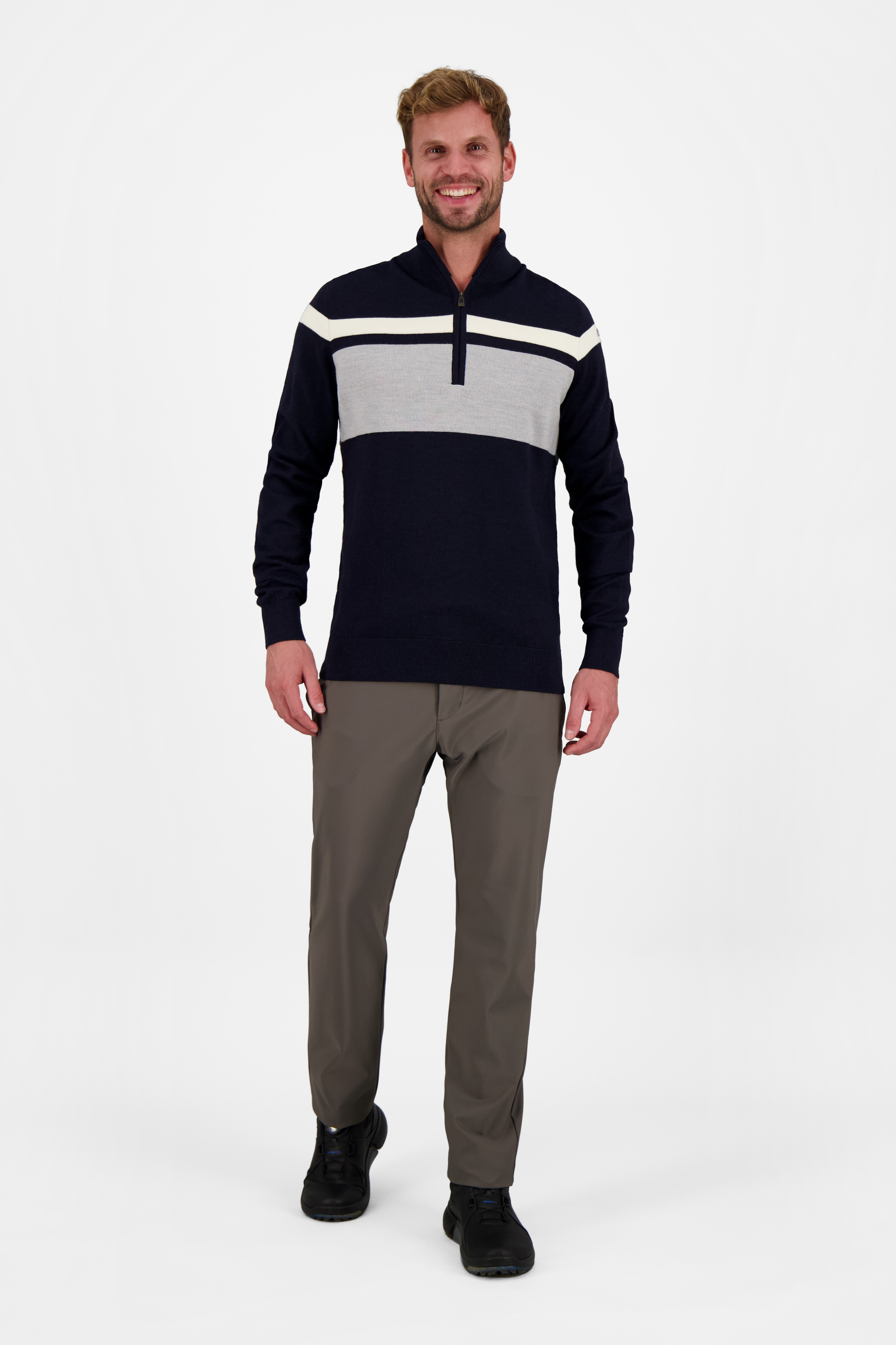 Men's Stripe Sweater Half-Zip