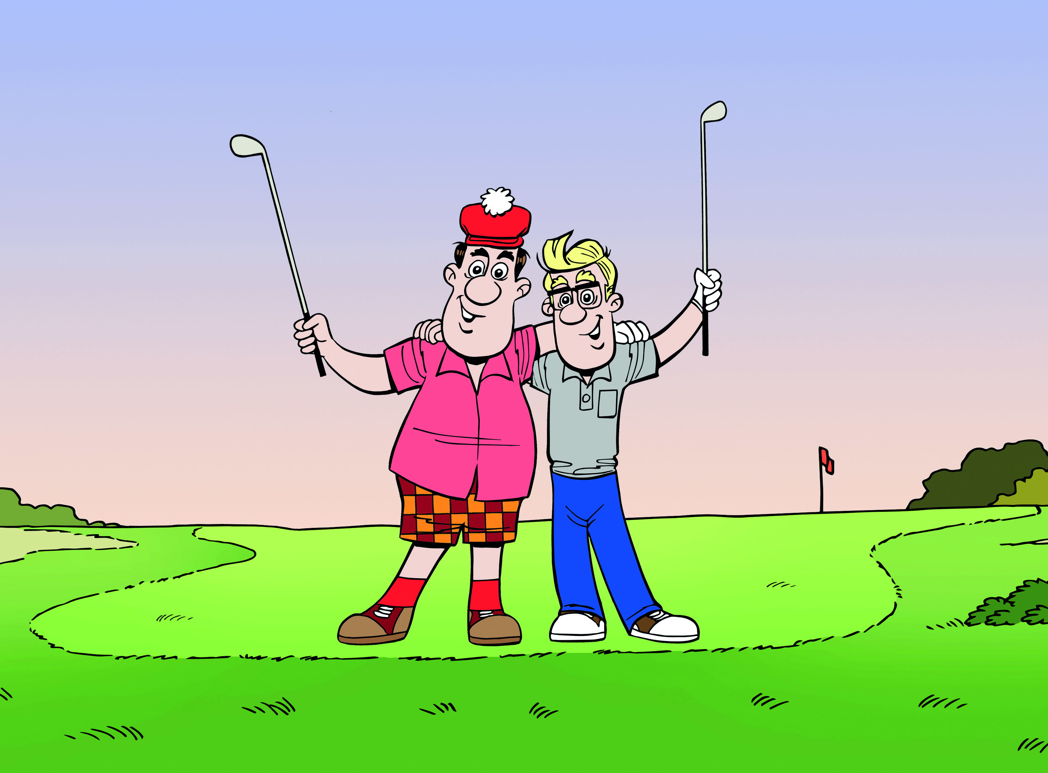 Golfregel-Cartoons mit Tom&Chip