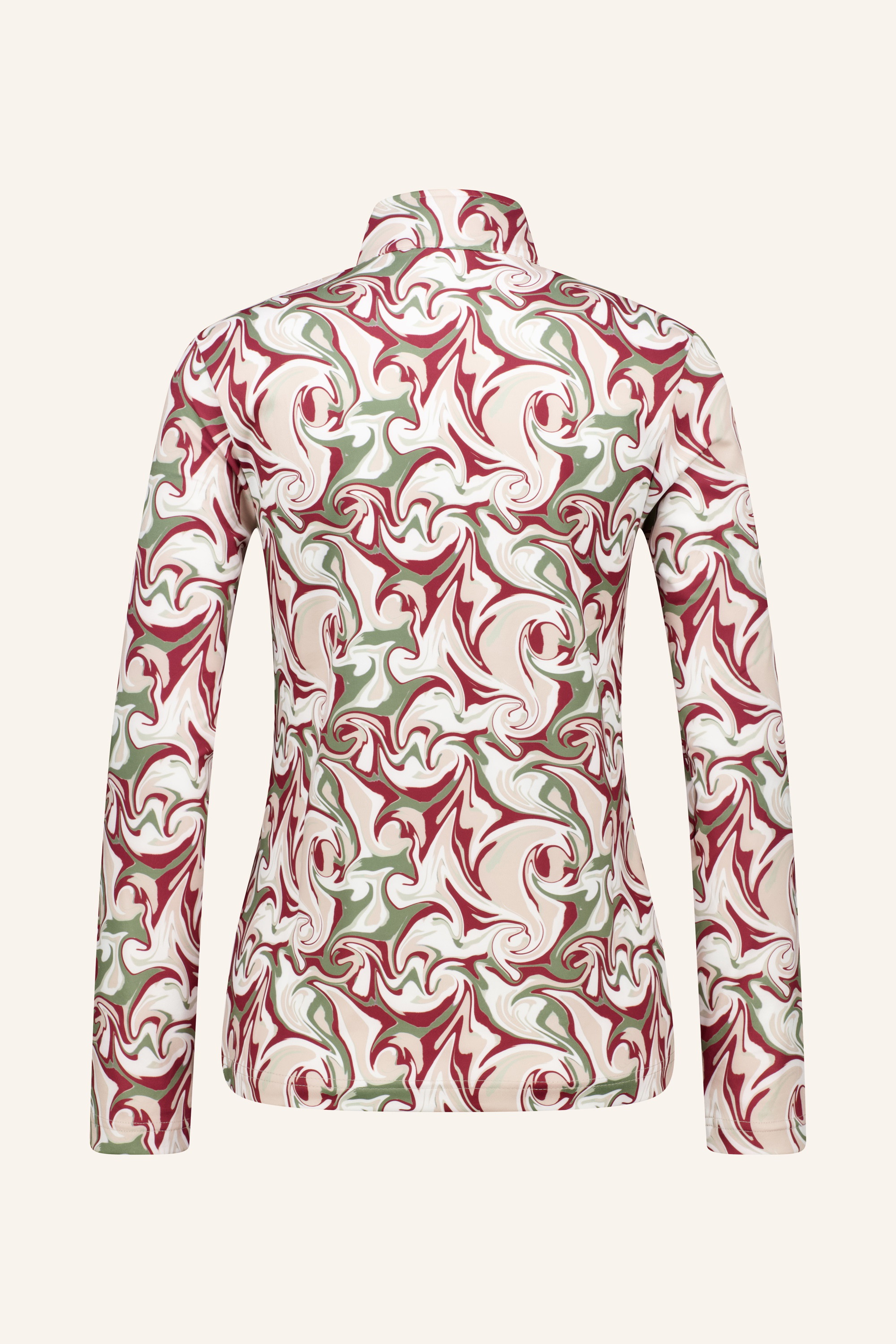 PRINT PEACHED HALF NECK