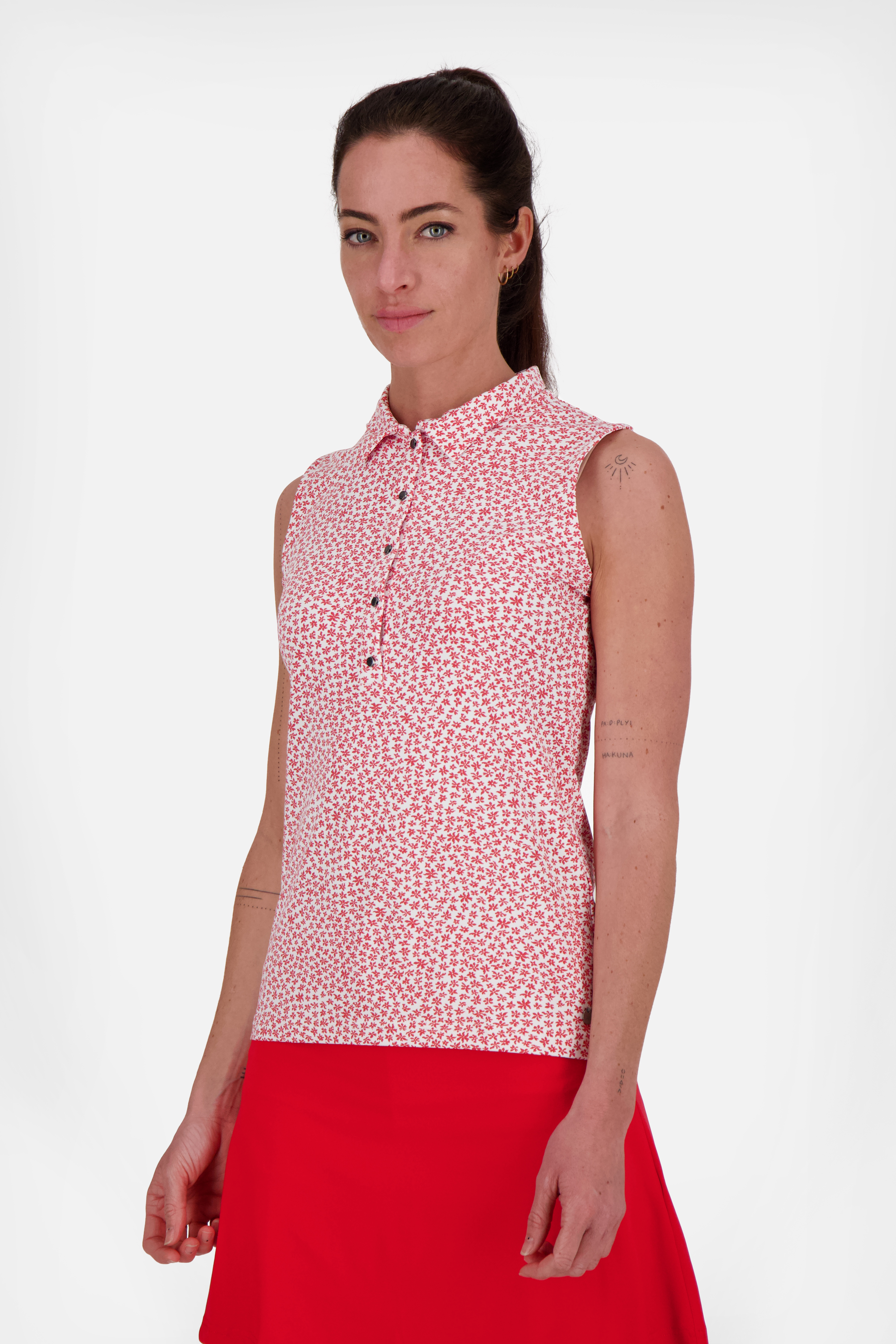 Polo de golf sans manches Floral Print