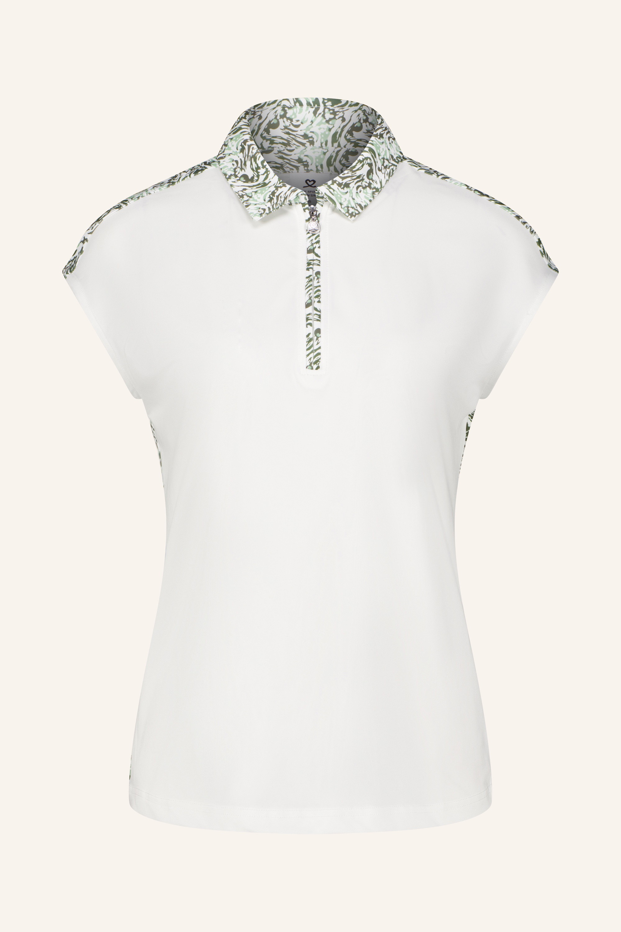 Printed Cap Sleeve Polo