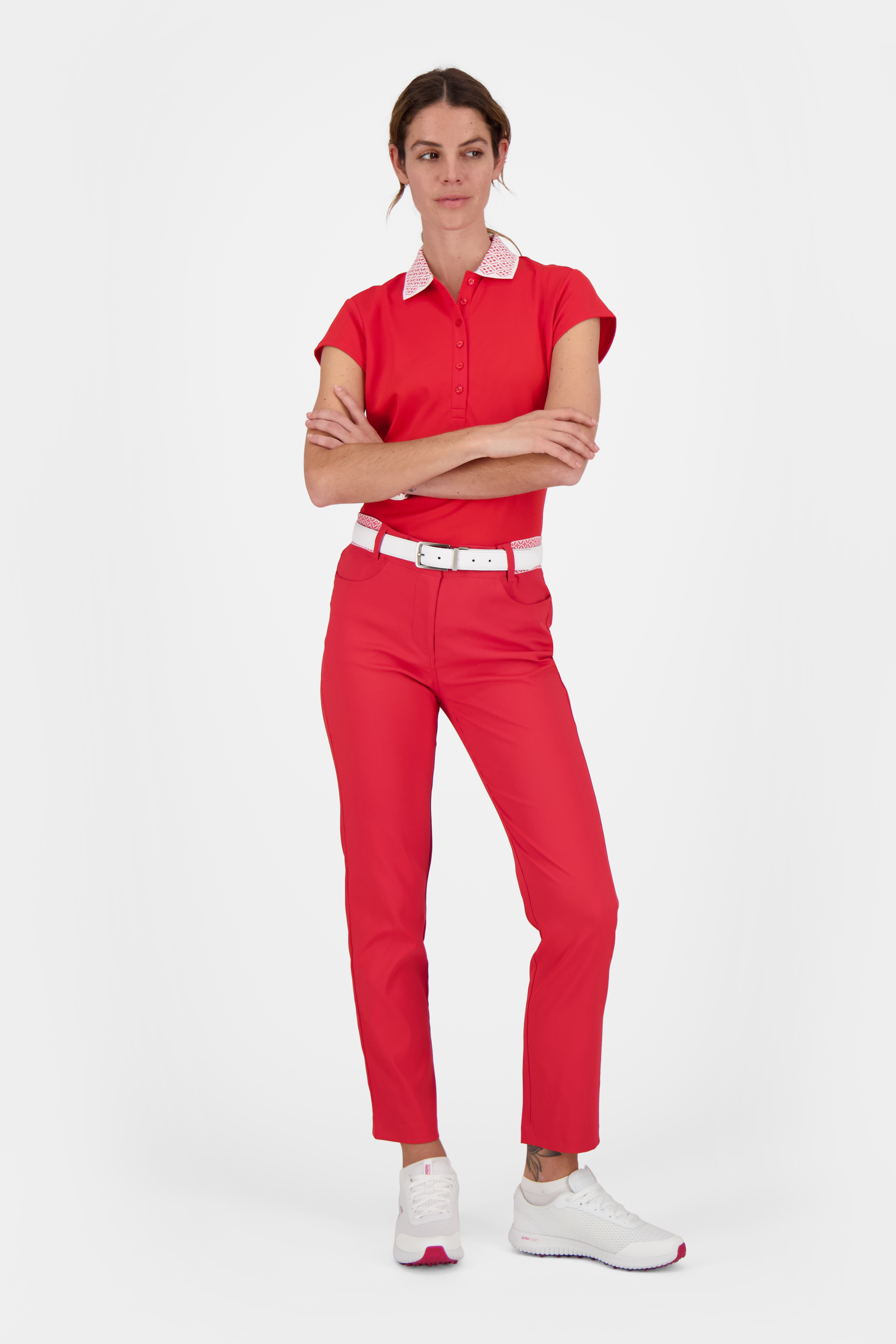 Solid Pant with Print Waistband