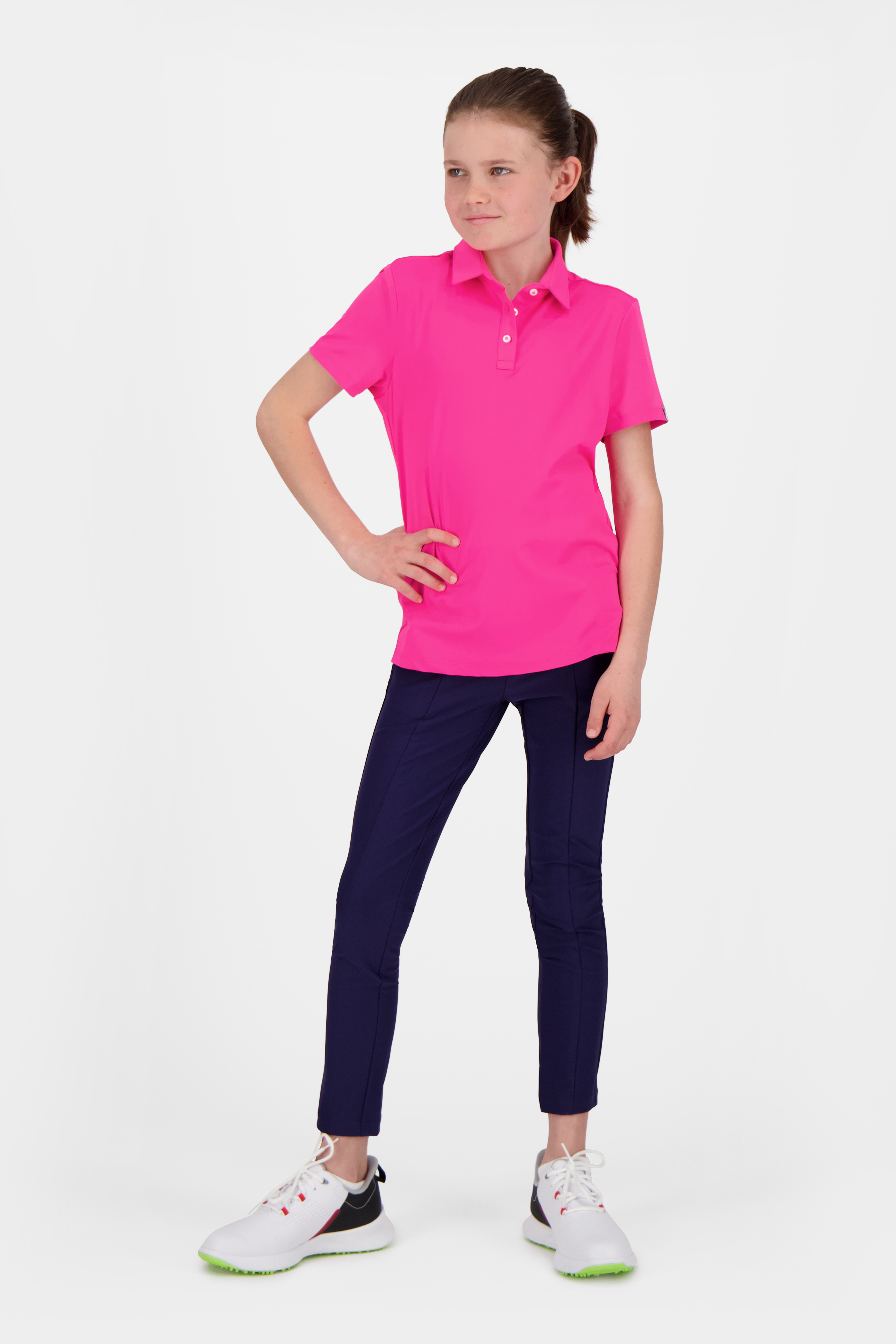 Girls Polo Self Collar S/S