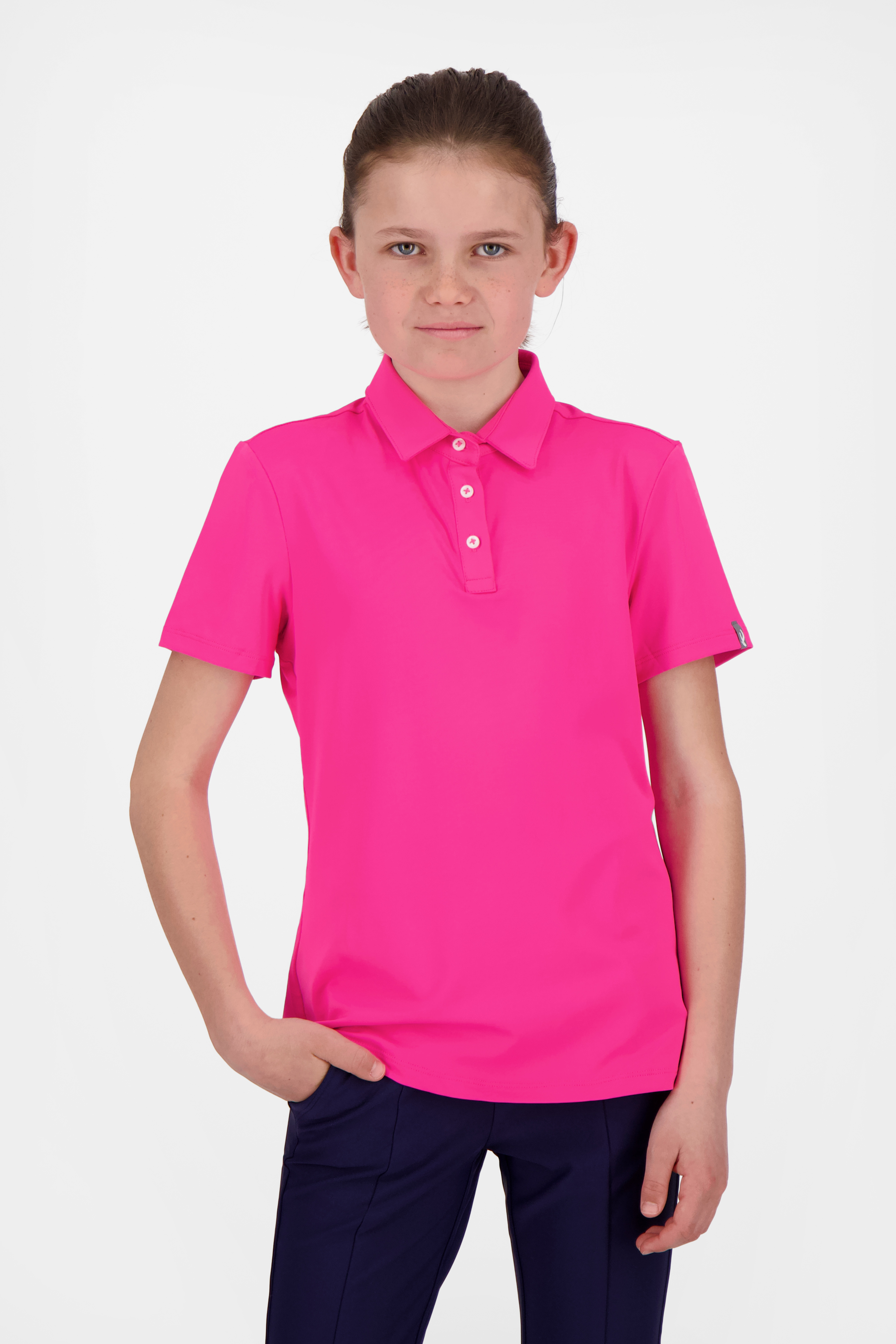 Girls Polo Self Collar S/S