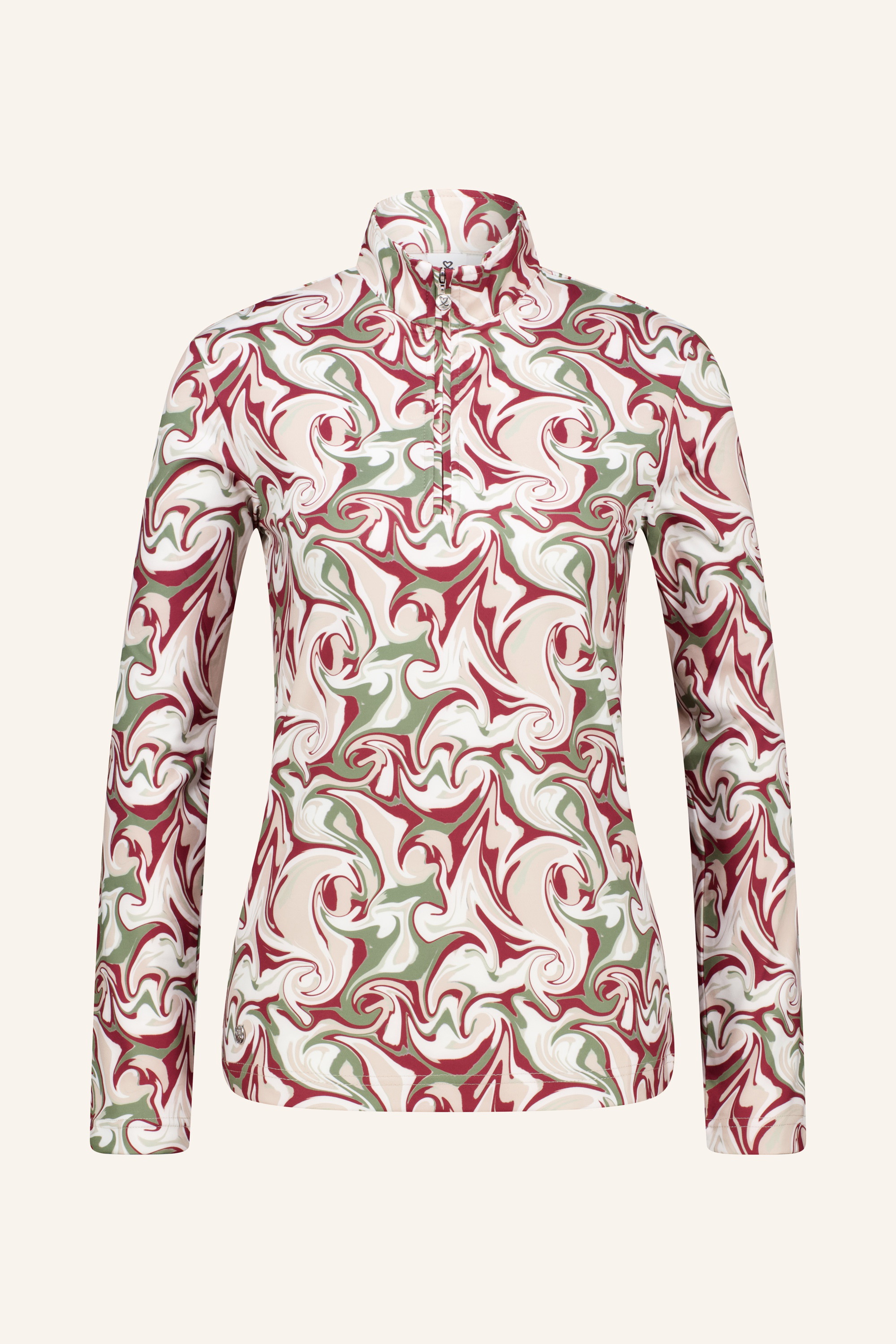PRINT PEACHED HALF NECK